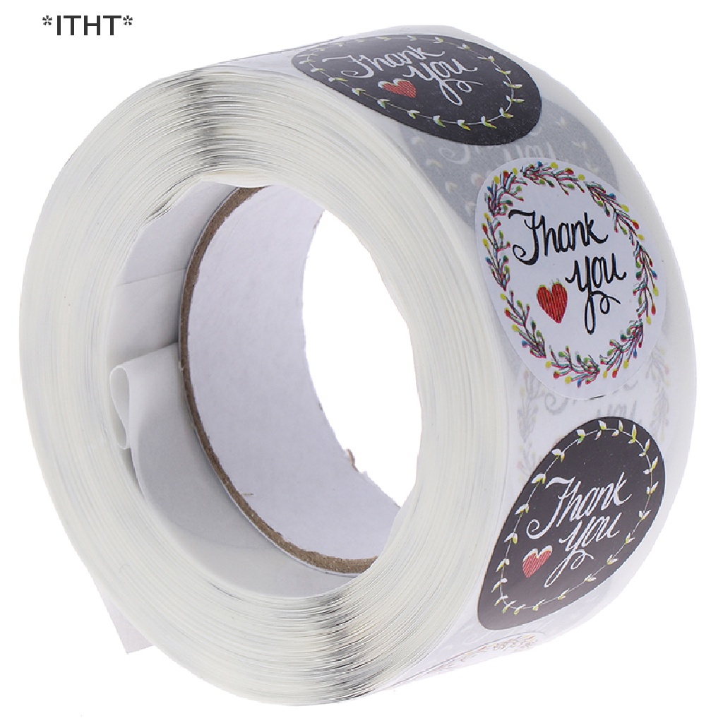 Cuộn 500 Miếng Dán Niêm Phong Bao Thư In Chữ Thank You Độc Đáo Tiện Dụng