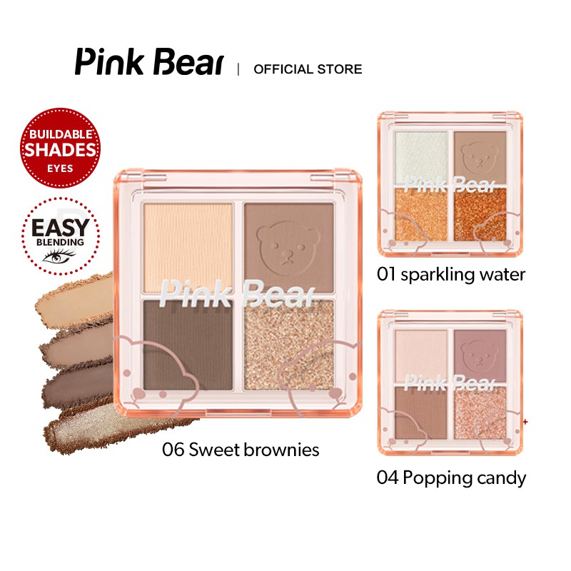 Bảng phấn mắt Pink Bear Hidden Love dễ tán màu lâu trôi 6g