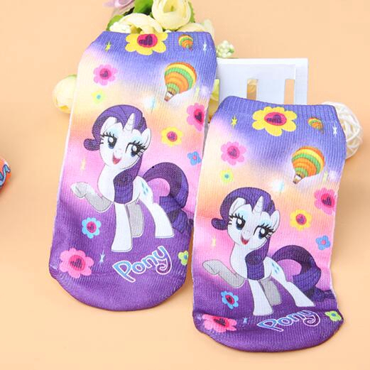 Bộ 4 Đôi Vớ Cotton Họa Tiết Hoạt Hình My Little Pony 4 Trong 1