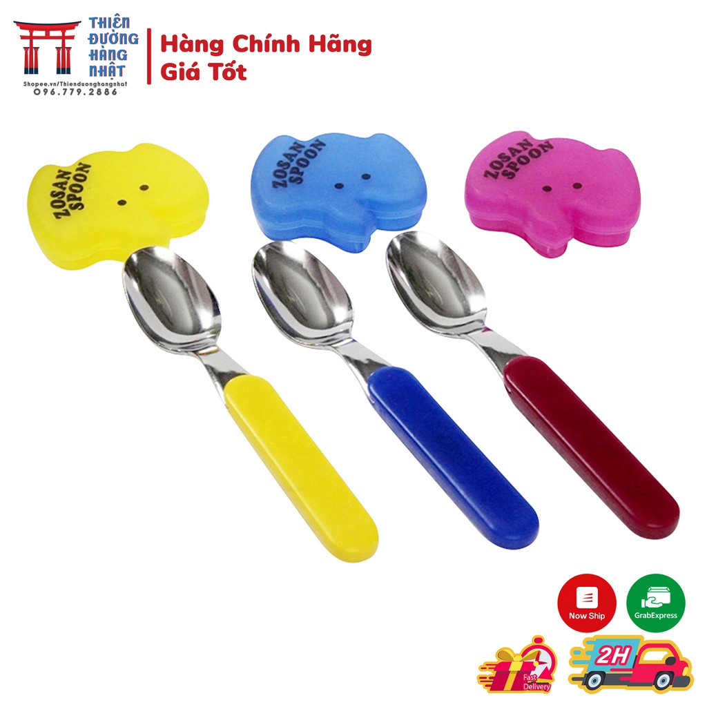 Thìa dĩa inox cho bé kèm hộp hình thú Nhật Bản