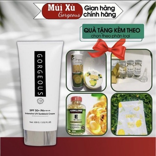 Kem chống nắng múi xù gorgeous trắng da, chống nước lâu trôi tuýp lớn 100g SPF50+PA+++