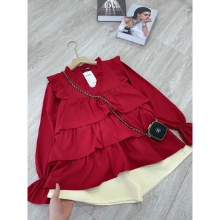 [HÀNG CÓ SẴN] SET ÁO BABYDOLL TẦNG + QUẦN LỤA