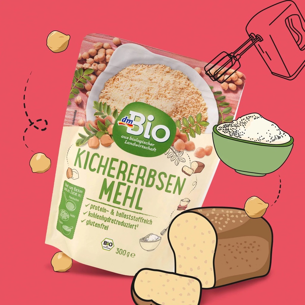 Bột đậu gà hữu cơ DMBIO 300g làm bánh,nấu súp