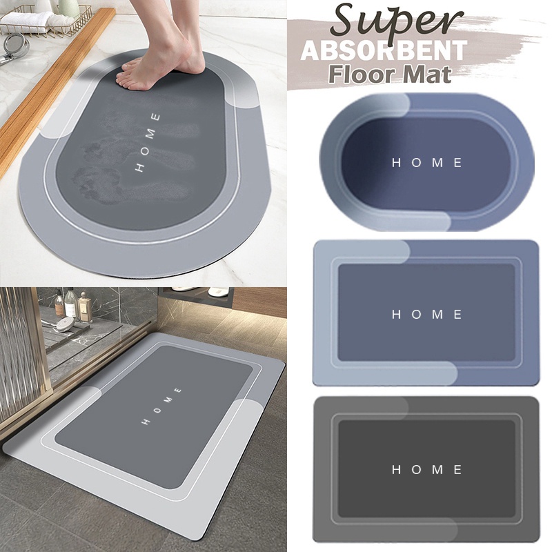 Thảm lót sàn Chống Trượt Thấm Hút Nước Hình Vuông Đơn Giản