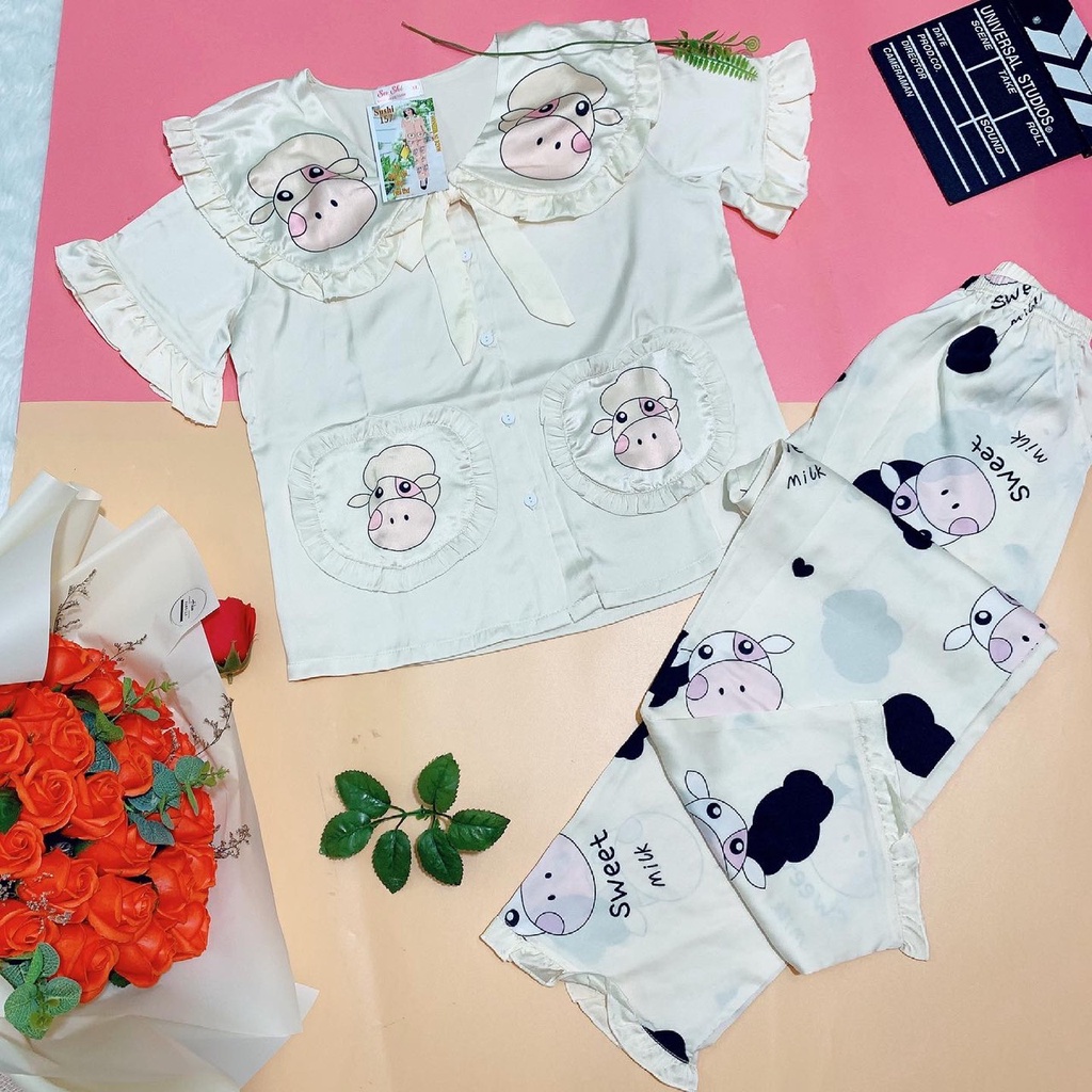 HÀNG CAO CẤP - [ Hot ] Bộ Pijama Dài Tiểu Thư Chất Lụa Latin Mặc Nhà Mịn Mát - Bộ Dài Siêu Xinh | BigBuy360 - bigbuy360.vn