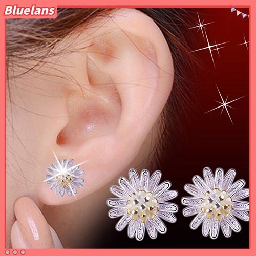 Đôi Khuyên Tai Xỏ Chốt Bạc 925 Hình Hoa Hướng Dương Xinh Xắn Cho Bạn Gái