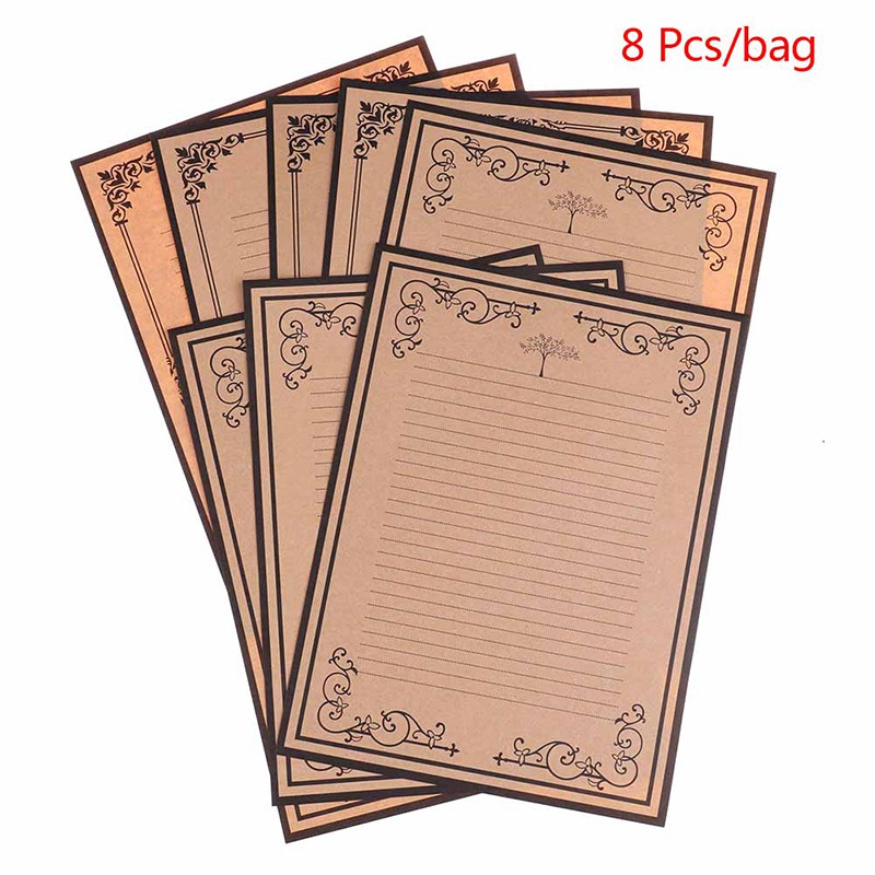 Set 8 Giấy Kraft Viết Thư Kiểu Dáng Cổ Điển | WebRaoVat - webraovat.net.vn