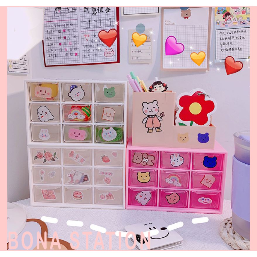 Tủ kệ mini 9 ngăn đựng phụ kiện, washi tape tiện ích | BCK001