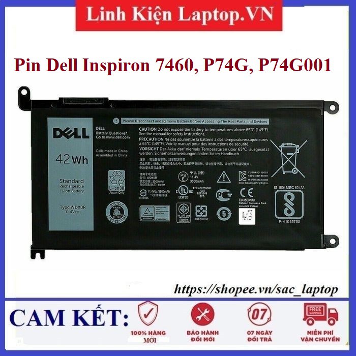 ⚡Pin laptop Dell Inspiron 7460, P74G, P74G001
