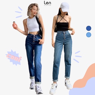 Quần jeans boyfriend cotton 4 nút 2 màu LENCLOTHING 8434-8435