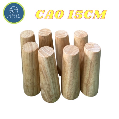 COMBO 4 CHÂN GỖ CAO SU TRÒN 15CM