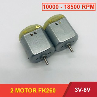 2 motor FK260 mô tơ mini 3V - 6V từ tính mạnh tốc độ 10000 - 18500 RPM cho xe mô hình - LK0215