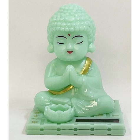 Tượng phật thích ca năng lượng mặt trời  để trên taplo oto xe hơi trang trí bàn làm việc, quầy thu ngân