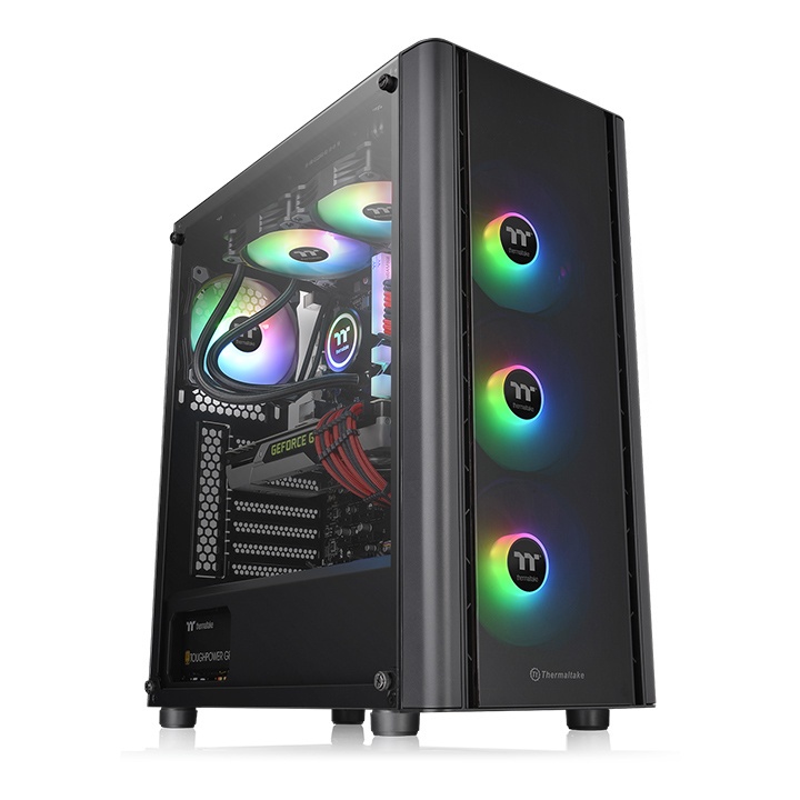 Vỏ case Thermaltake V250 Tempered Glass ARGB Black Edition Hàng chính hãng