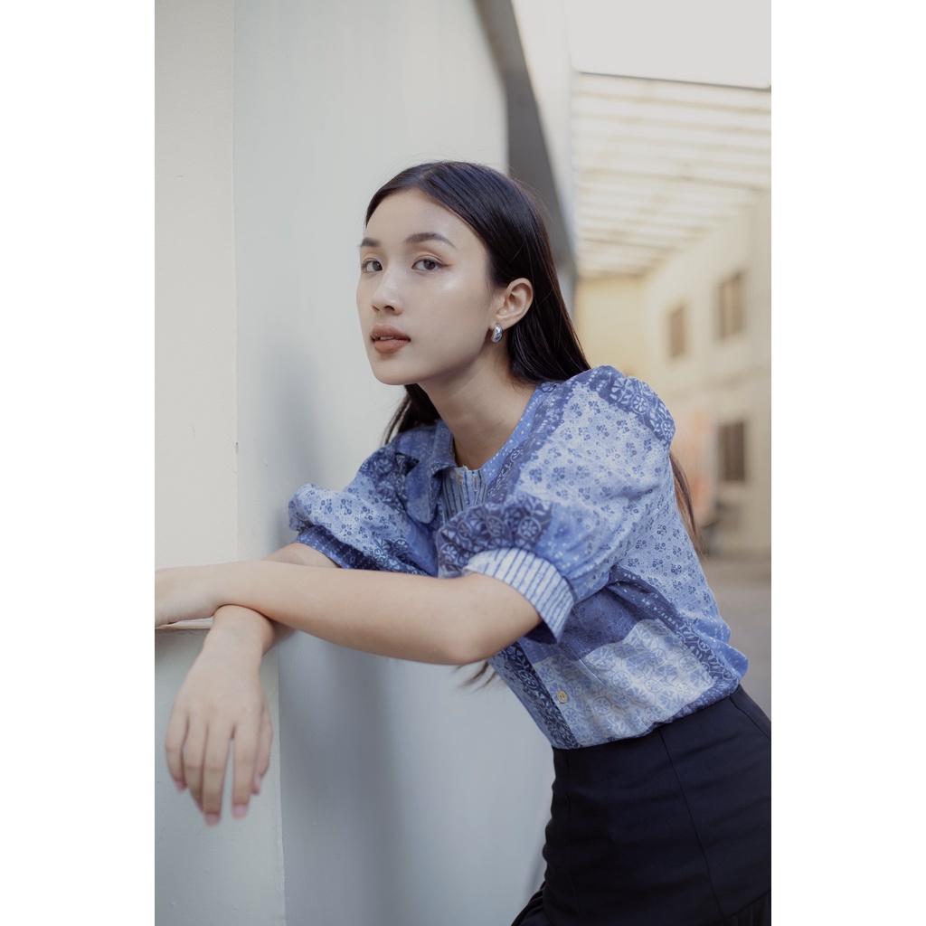 Set áo kiểu thủy thủ tay ngắn cổ bèo kèm chân váy đen xếp ly The Country Sailor Shirt - Black Karl Skirt