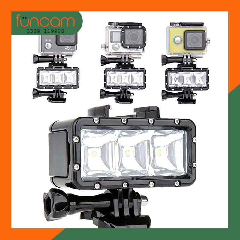 Đèn led trợ sáng cho Gopro, Osmo Action (có thể quay dưới nước)