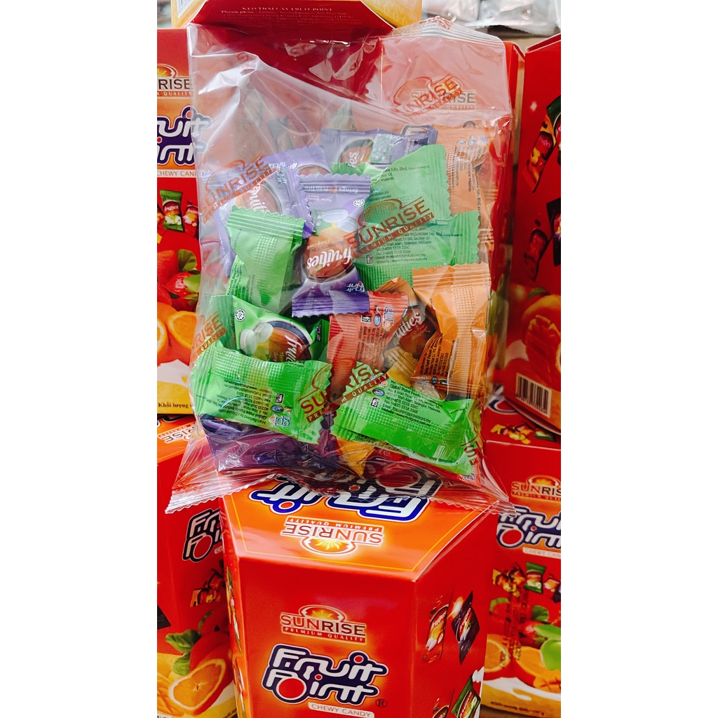 Kẹo mềm trái cây sunrise fruit point 100g