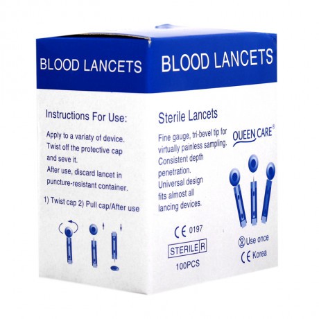 ✅ BLOOD LANCET HỘP 100 KIM ĐẦU TRÒN - Kim lấy máu dùng cho bút thử đường huyết