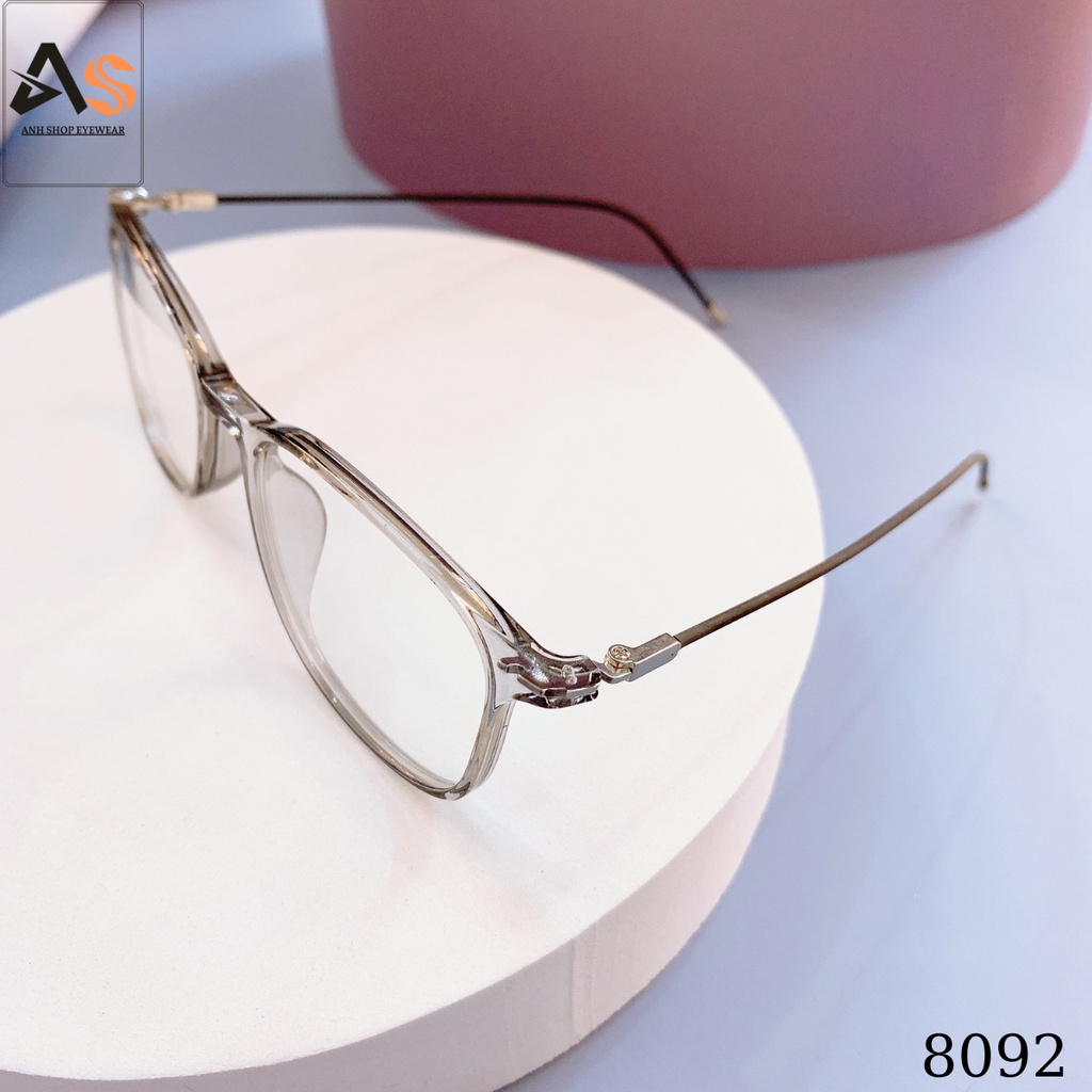 Kính tròn bầu nhỏ chất liệu nhựa dẻo càng kính kim loại tăm nhiều màu sắc 8092