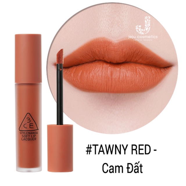 Combo 2 thỏi son kem 3ce sofl lip lacquer shawty and tawny red ( hồng tưởi và cam đất)
