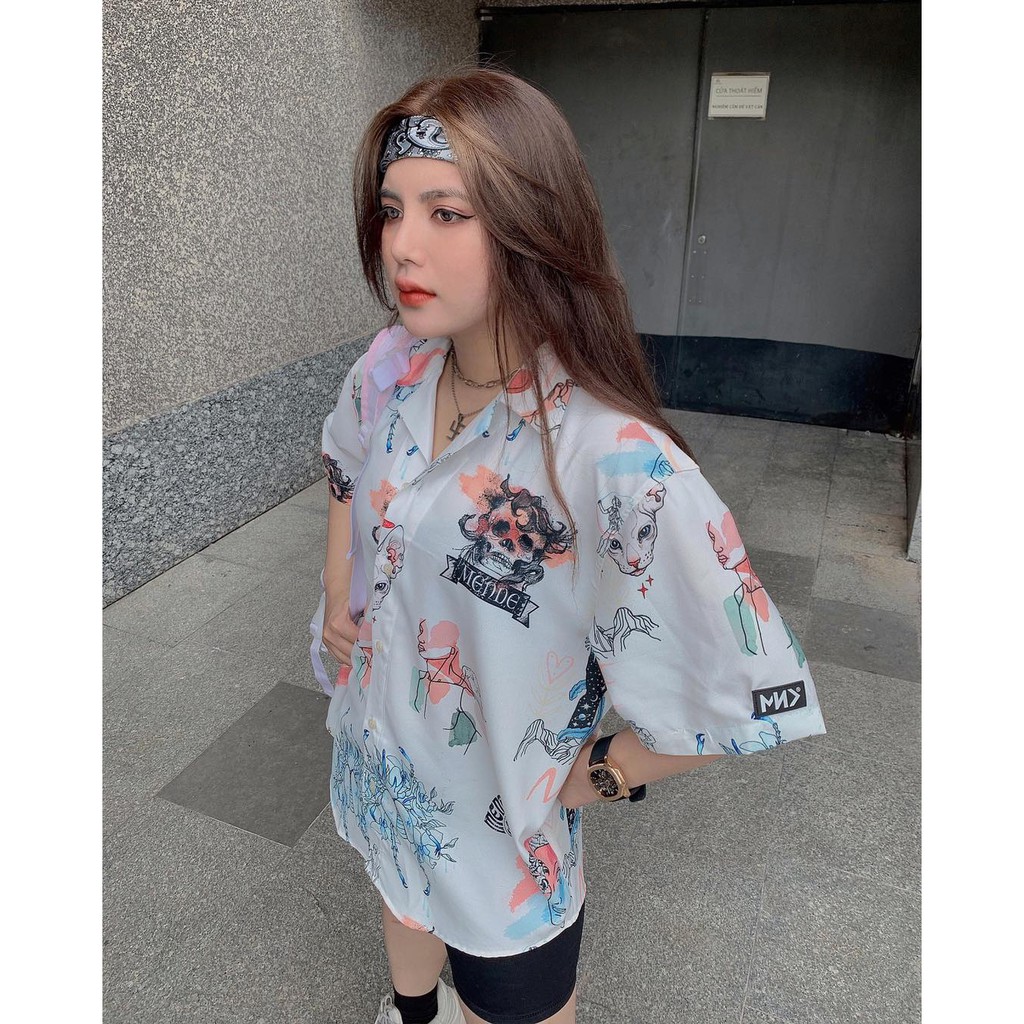 Áo sơ mi kiểu MENDE CRAYON SHIRT cổ VEST tay ngắn form rộng | BigBuy360 - bigbuy360.vn