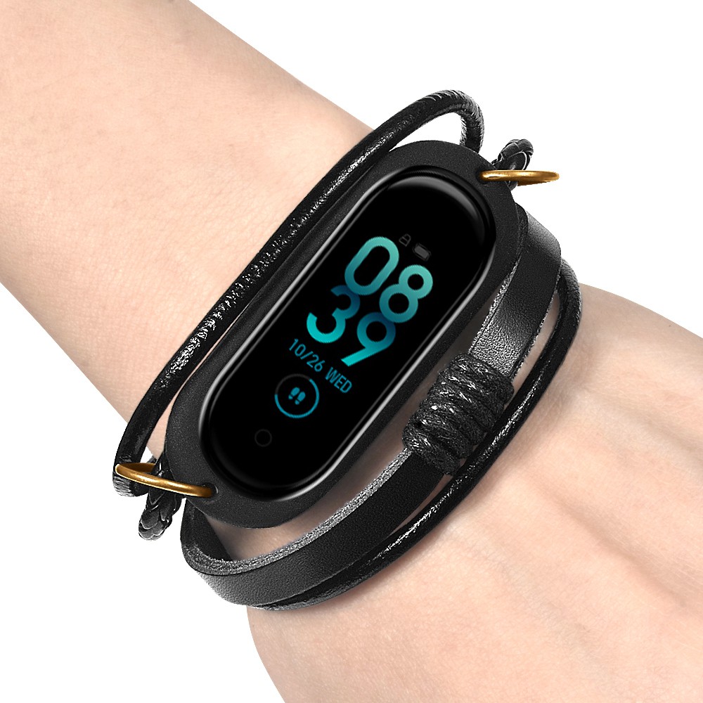 Dây đeo da phong cách vintage cá tính cho đồng hồ thông minh Xiaomi Mi Band 4