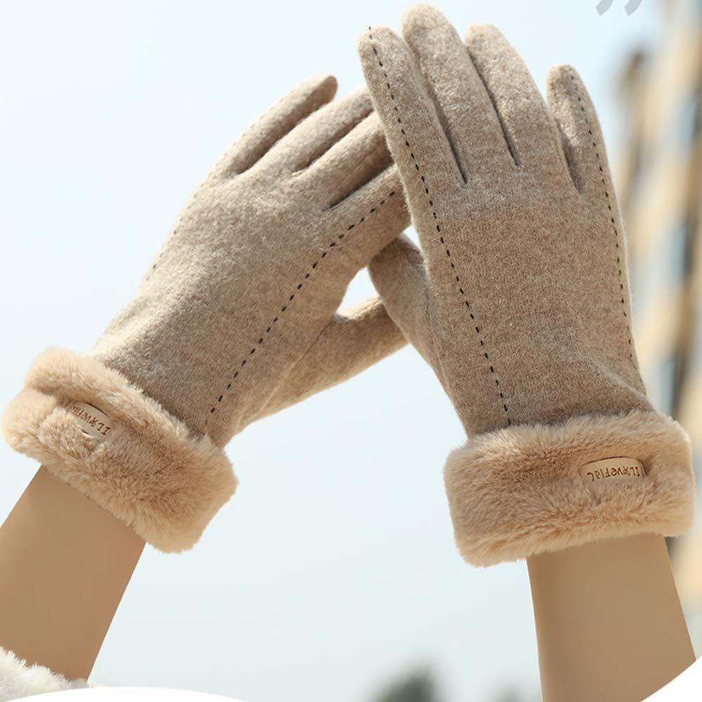 Mxfashionestore Găng Tay Vải cashmere Giữ Ấm Mùa Đông Có Thể Chạm Màn Hình Cảm Ứng Dễ Thương
