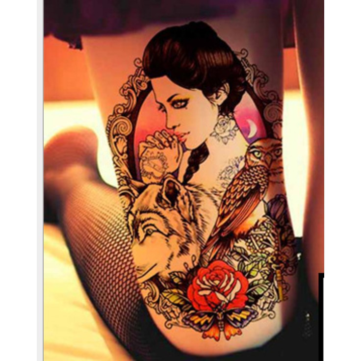 Combo 3 tấm hình xăm dán cô gái cuốn hút 15x22cm- tặng đồng size khi mua từ 2 combo, tặng kín tay 17x48cm khi mua 3 coze