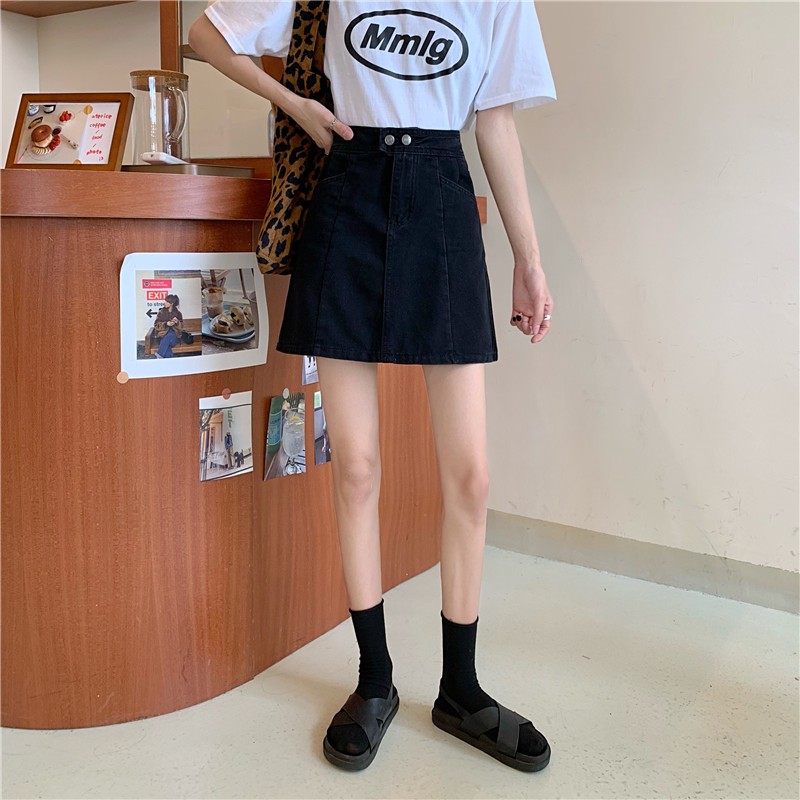 chân váy jean Chữ A Với Thiết Kế Lưng Cao Xinh Xắn Dành Cho Nữ | BigBuy360 - bigbuy360.vn