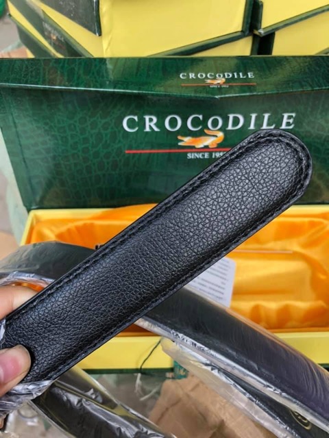 Dây lưng nam cá sấu CROCODILE full hộp sang chảnh