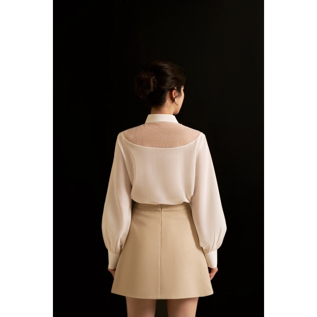 MAVEN - Chân váy caro nâu dáng A Calyn Skirt