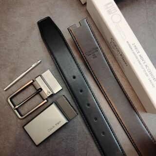 Thắt lưng nam hai mặt cao cấp kim gài dây da xịn kèm hộp và túi giấy