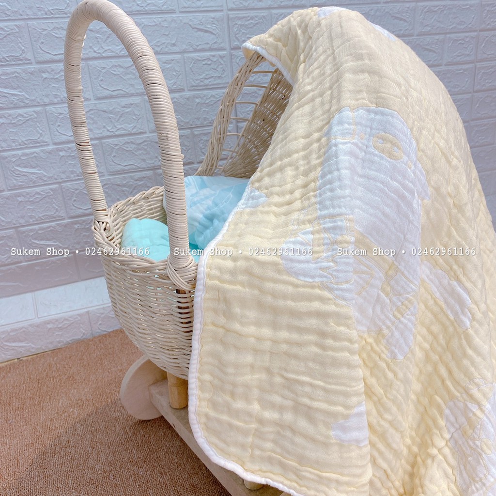 Khăn tắm/ Khăn đa năng 6 lớp Goodmama Cho Bé 100% Cotton Kích Thước 110 x 120cm