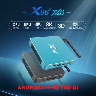 Android TV Box X96 X6, Android 11, Ram 8GB, CPU 64Bit RK3566