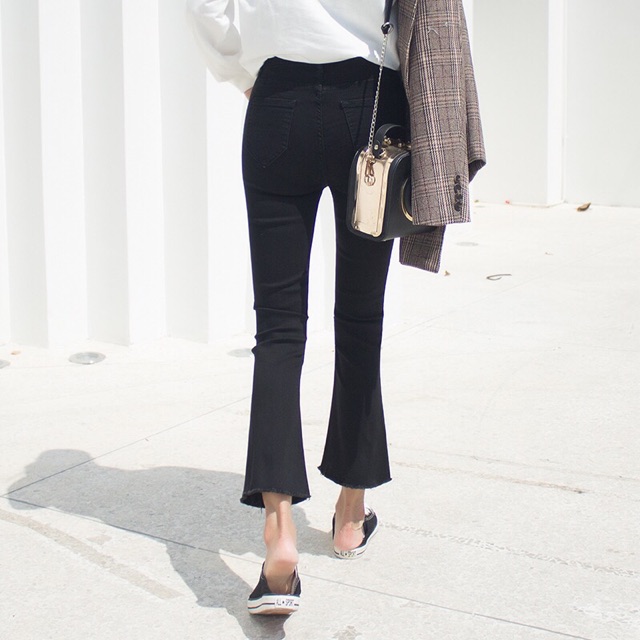 Quần Jeans Đen Ống Loe (kèm clip) CEN FASHION