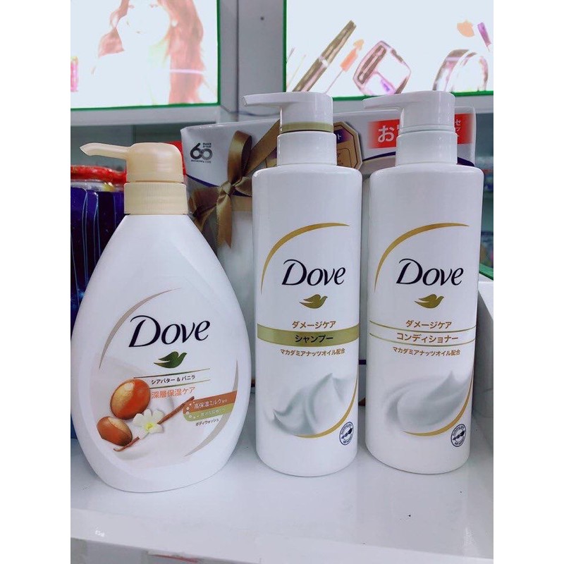 Set Dove Nhật tắm, gội, xả vàng cho tóc khô