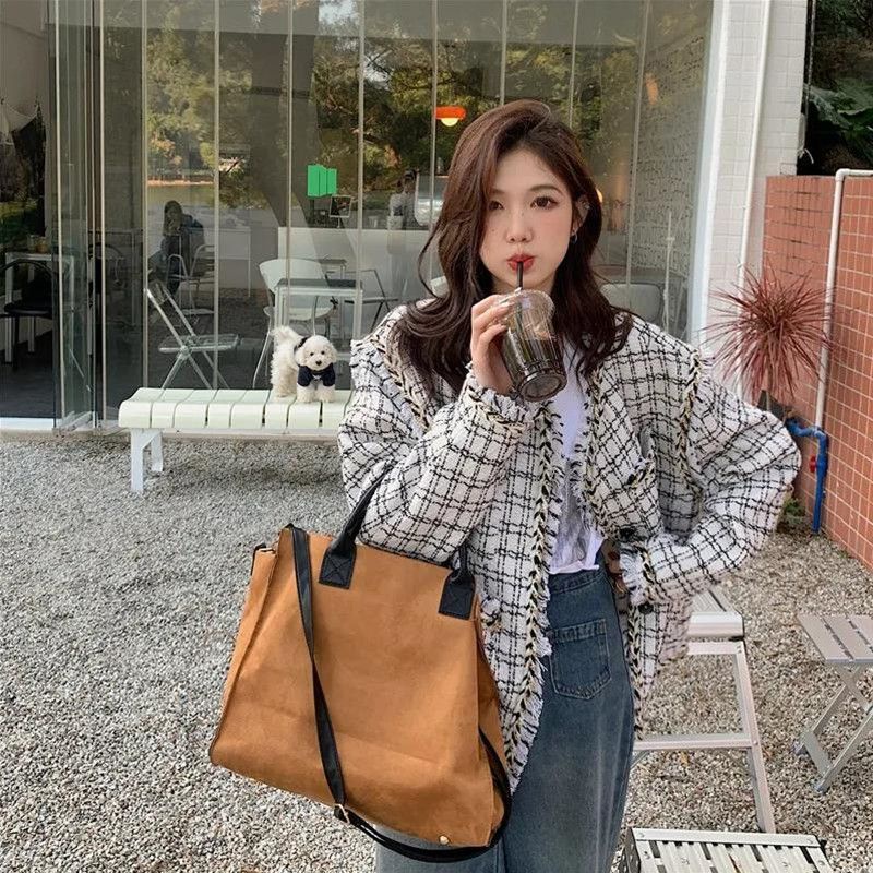 Áo Khoác Dáng Rộng Thời Trang Thu Đông Phong Cách Hàn Quốc Cho Nữ