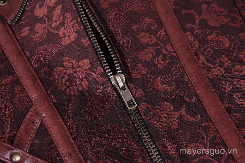 Brown 4-steel bone leather corset with belt halter corset