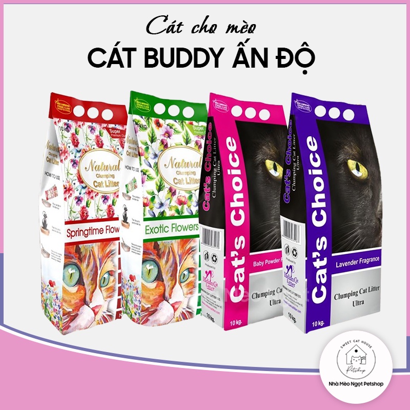Cát Buddy Ấn Độ cho mèo, lót chuồng hamster - Siêu khử mùi không bụi