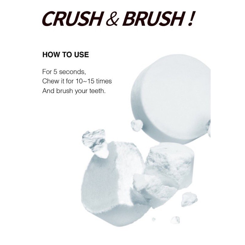 Viên nhai kem đánh răng hữu cơ TOUN28 Denti Crush Solid Toothpaste Tabs 60 viên