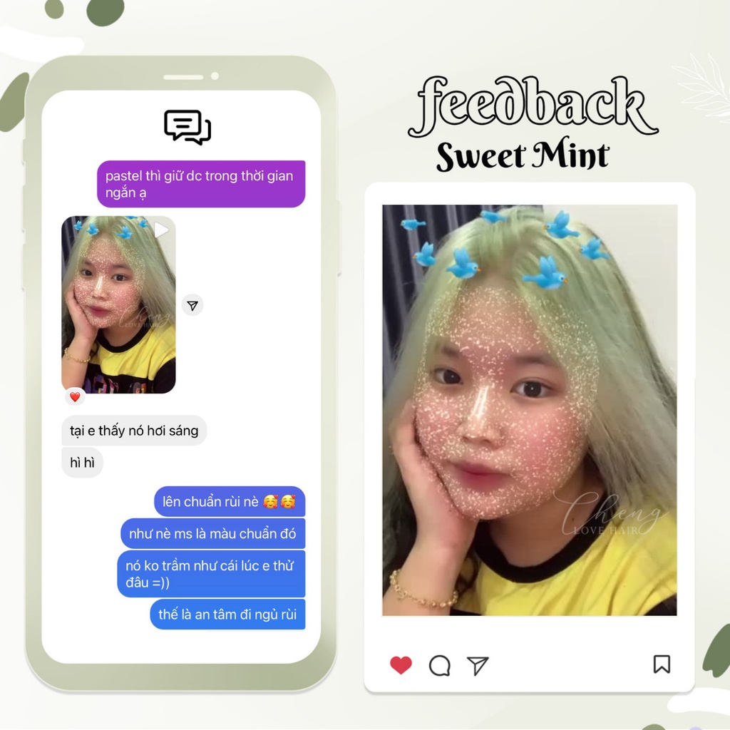 &lt;FREE SHIP&gt; Thuốc nhuộm tóc SWEET MINT +tặng OXI, găng tay :)