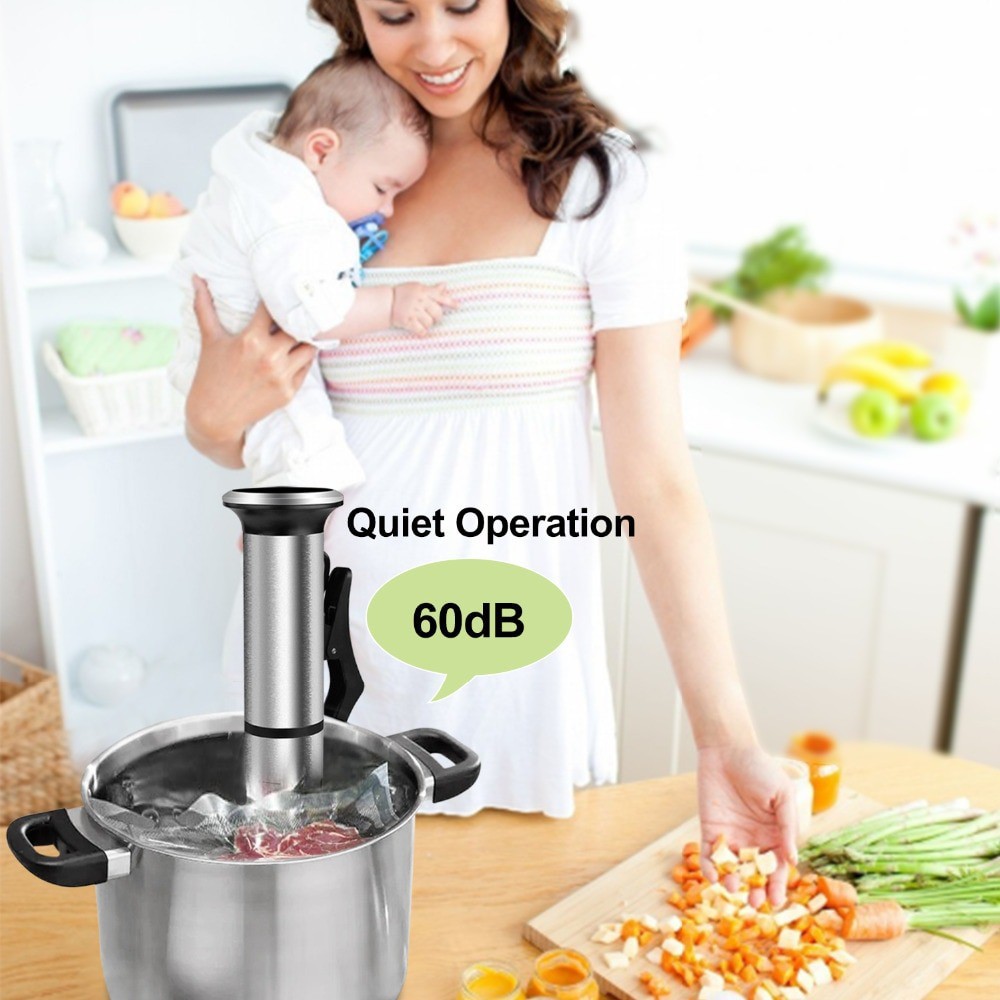 Combo máy nấu chậm Sous vide BioloMix SV-8006 máy hút chân không W200 và phụ kiện 5 món