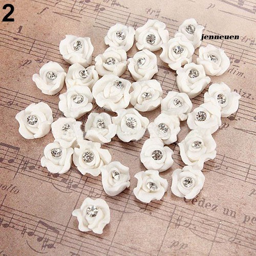 [Hàng mới về] Bộ 20 viên hoa hồng đính đá 3D trang trí móng tay