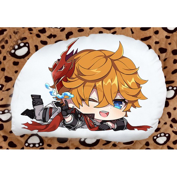 Gối ôm gối ngủ in 2 mặt chibi anime game chibi tartaglia genshin impact