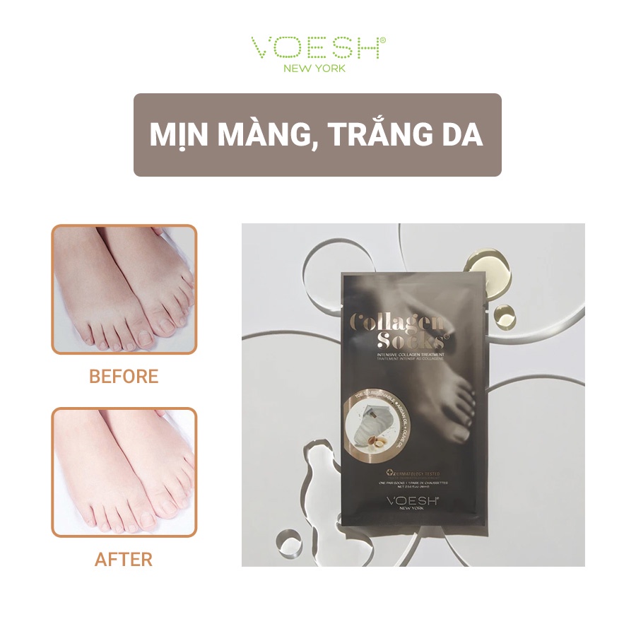 Mặt Nạ Chân Tinh Chất Collagen VOESH New York Collagen Socks 16ml x cặp 2 miếng