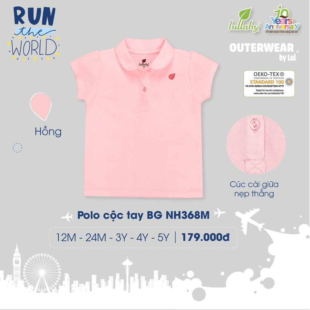 [0-5y] Áo polo cộc tay, chân váy Lullaby bé gái cao cấp