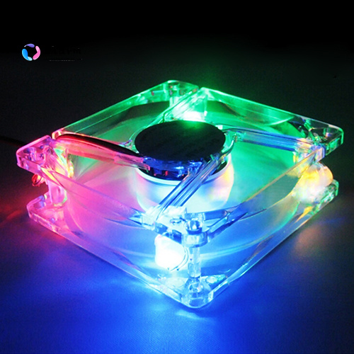 [CM] Stock 8025 Clear 8cm with LED Lights Chassis Cooling Fan for PC Computer Case Cooler