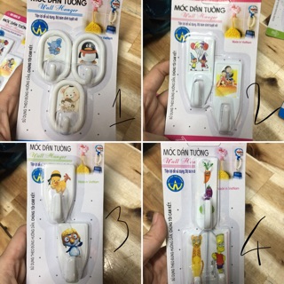 (2hoặc3 cái/1vĩ) combo 10 vĩ móc dán tường cùng loại dahoco hàng Việt Nam