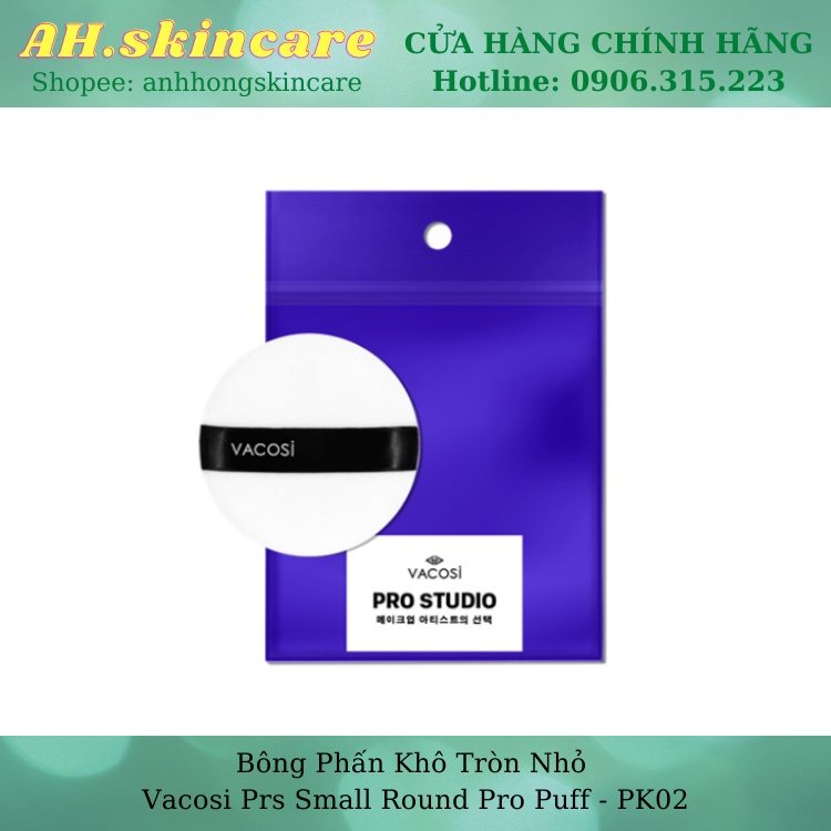 Bông Phấn Khô Tròn Nhỏ Vacosi Prs Small Round Pro Puff - PK02