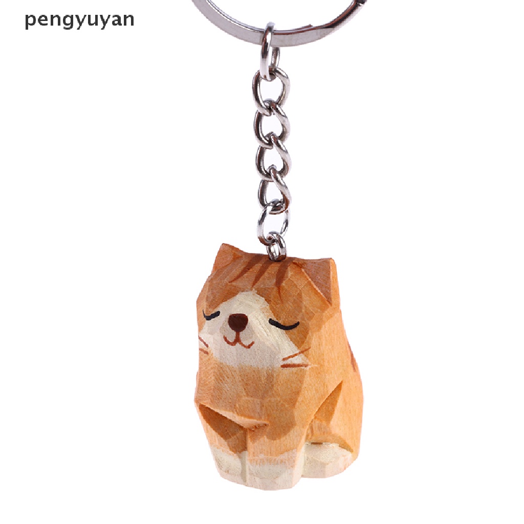 [pengyuyan] Móc Khóa Khắc Hình Bàn Tay Mèo Bằng Gỗ Dễ Thương Trang Trí Xe Hơi / Túi Xách [Mới]